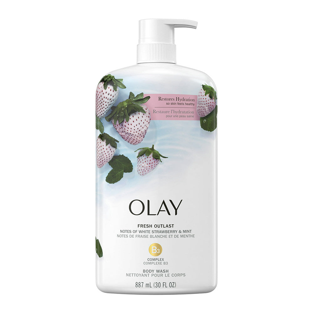 Olay Fresh Outlast Body Wash, White Strawberry & Mint, 30 Oz